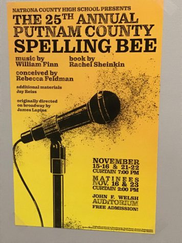 NCHS fall musical The 25th Annual Putnam County Spelling Bee poster.