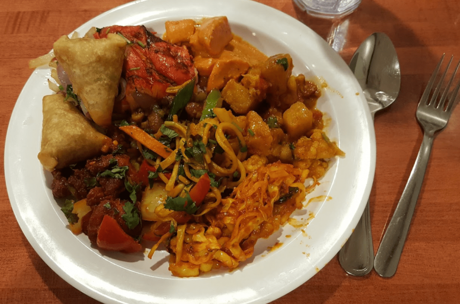 Plate of Buffet Food