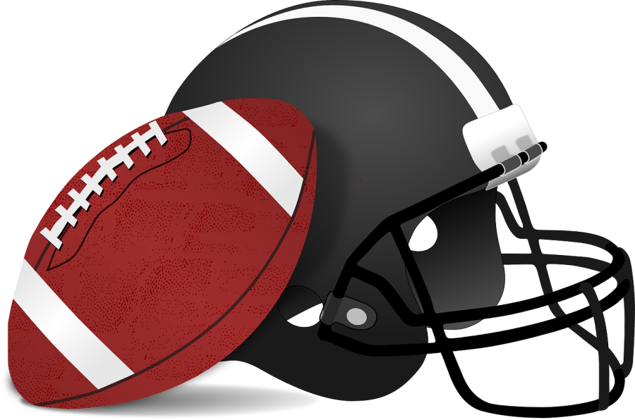 clip art showing football and helmet