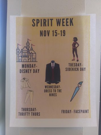 poster showing spirit week dress up days