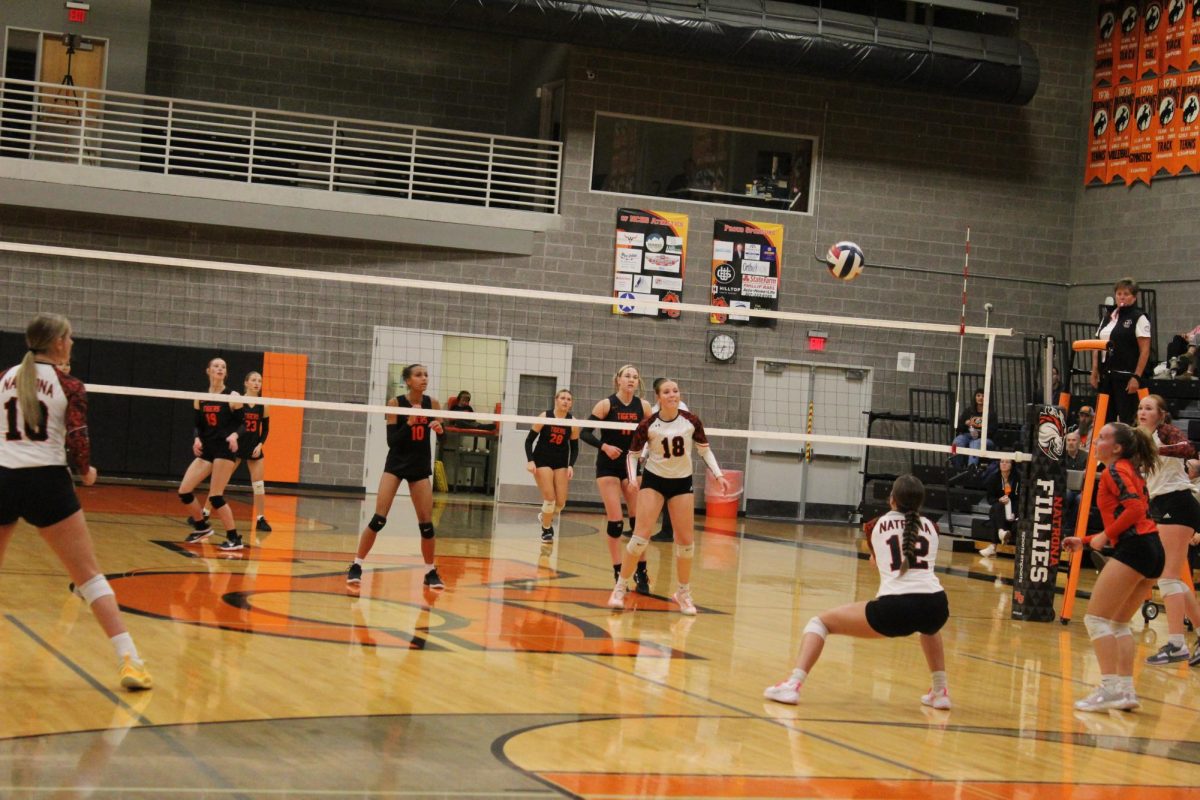 #12 Cami Costello bumps the ball back to the Rock Springs Tigers, continuing a rally. The Fillies won the match 25-14, 25-20, and 25-19. “Although our season has had obstacles and failures, we are learning and growing every day. I know the hard work we have put in will be evident at regionals and I am excited to see what our team does,” said Cami Costello.
