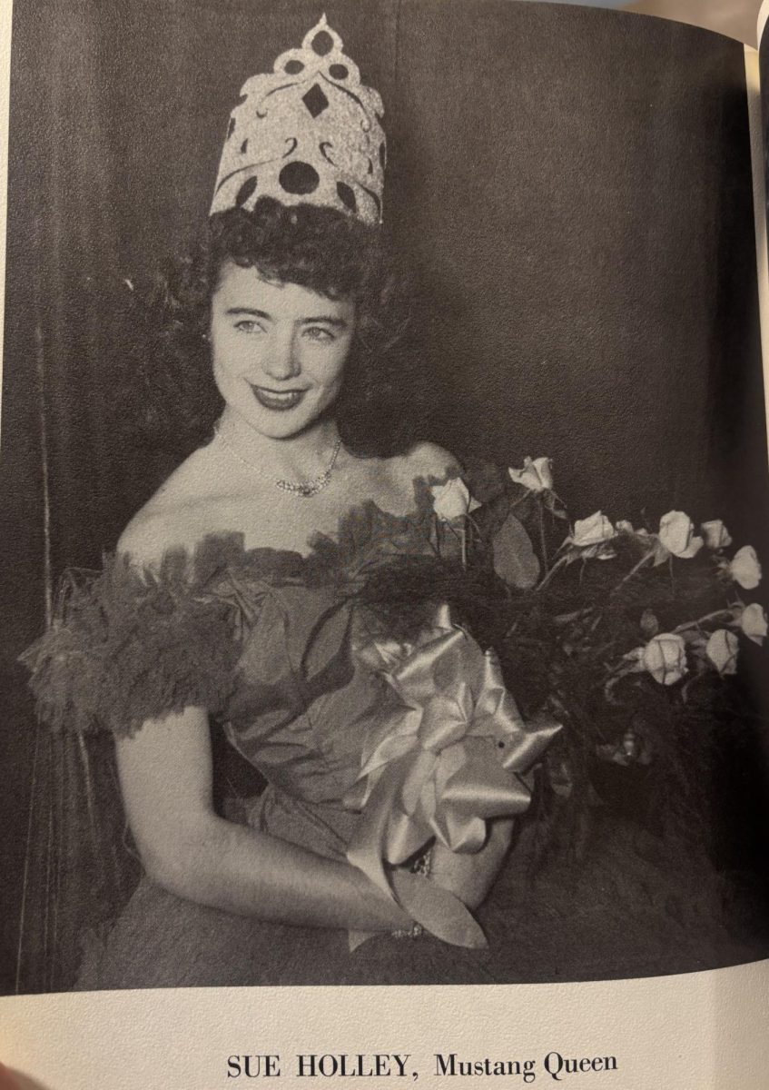 ROYALTY Sue Holley is pictured in the 1950 yearbook after winning Homecoming Queen. Homecoming is one of the most important traditions for most high schools. 